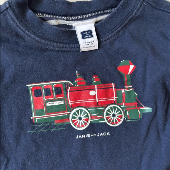 Janie and Jack Navy Christmas outfit - Picture 2 of 4